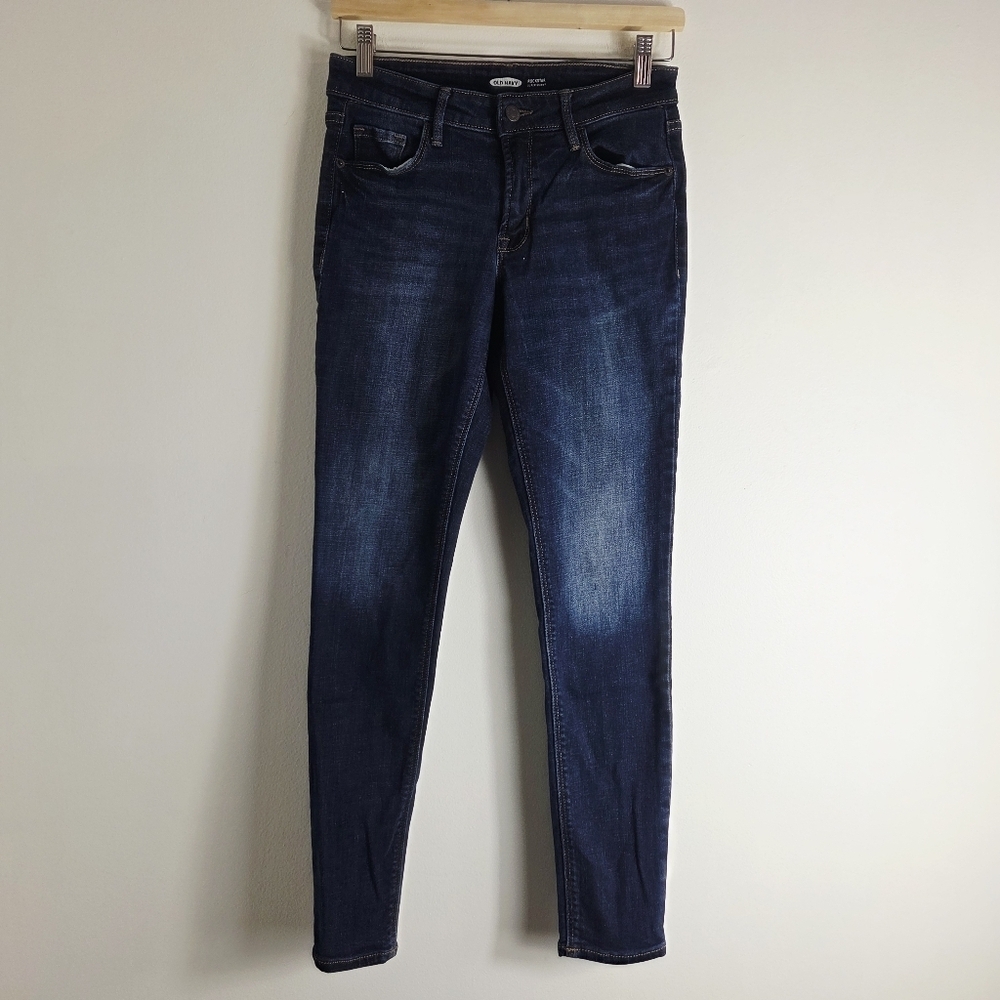 Old Navy Rockstar Super Skinny Mid-rise Dark Blue Jeans